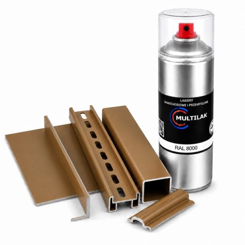SPRAY LAKIER FARBA DO ALUMINIUM RAL 8000 POŁYSK
