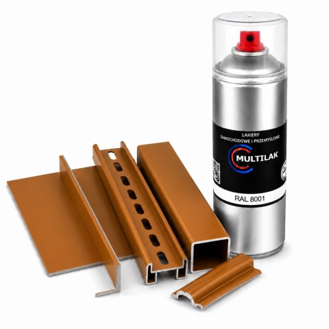 SPRAY LAKIER FARBA DO ALUMINIUM RAL 8001 POŁYSK